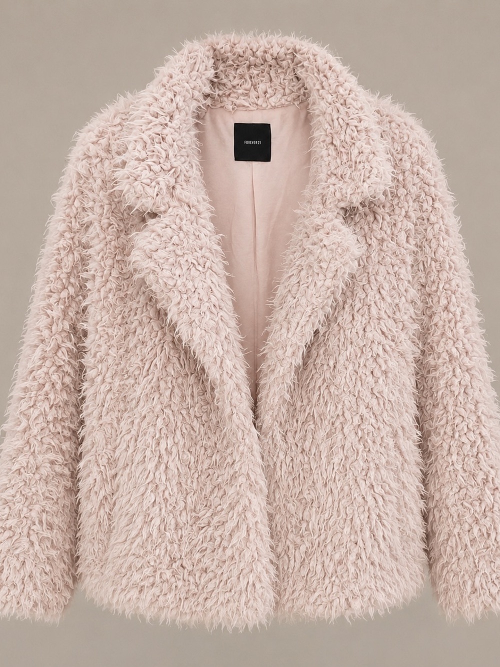 Forever 21 Blush Teddy Jacket - Soft Pink Faux Fur